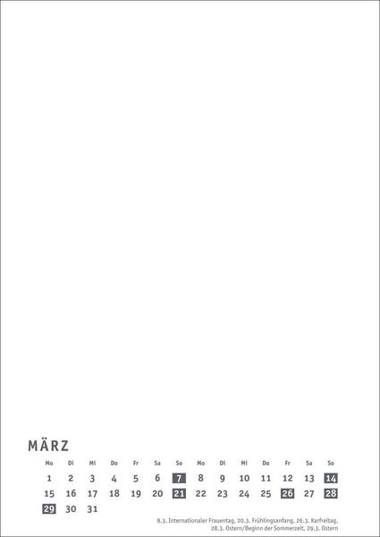 Produktbild: Premium-Bastelkalender wei&szlig; A4 2027