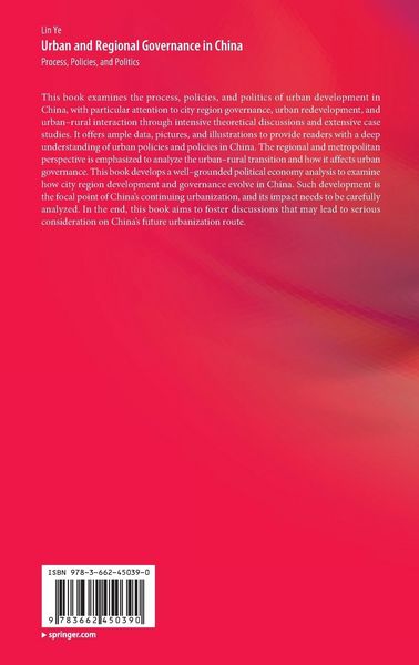 Produktbild: Urban and Regional Governance in China