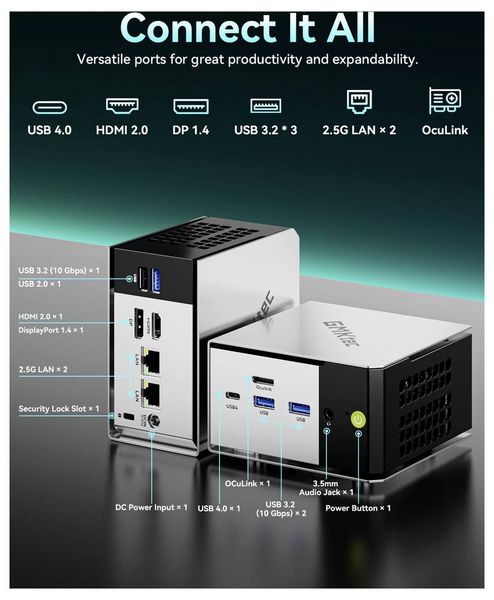 Produktbild: GMKtec Mini PC Nucbox M8 AMD Ryzen 5 Pro 6650H 4.5 GHz 16 GB RAM 512 GB SSD AMD Radeon&trade; 660M Win 11 Pro M8