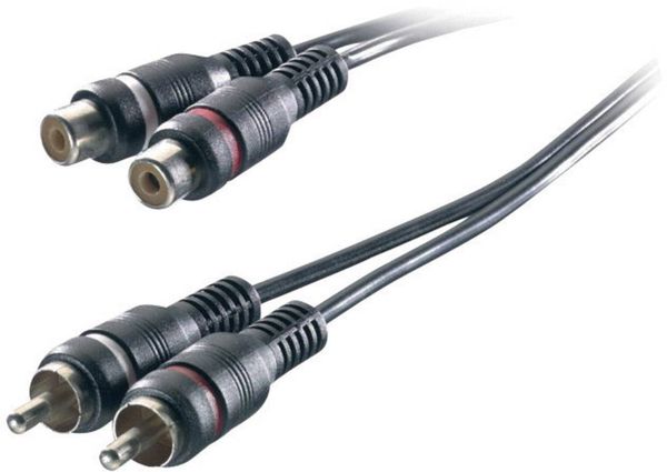 SpeaKa Professional SP-1300380 Cinch Audio Verlängerungskabel [2x Cinch-Stecker - 2x Cinch-Buchse] 3.00 m Schwarz