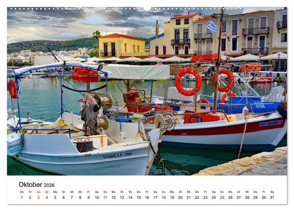 Produktbild: Farbenfrohe Boote in kristallklarem Wasser (hochwertiger Premium Wandkalender 2026 DIN A2 quer), Kunstdruck in Hochglanz