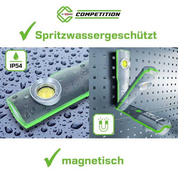 Produktbild: KS Tools 512.4510 COMPETITION LED-Arbeitsleuchte, dimmbar, 1200 Lumen, mit Ladestation 2021 Energieeffizienzklasse n.rel