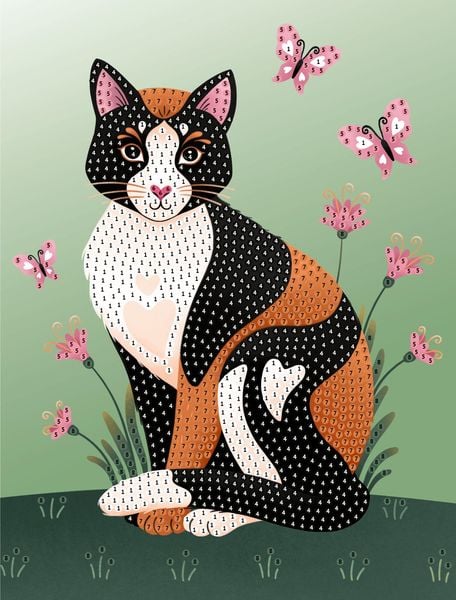 Produktbild: Diamond Painting - Cat (100% selbst gemacht)