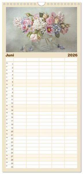 Produktbild: Familienplaner 2026 - Kleine Bl&uuml;tenwunder mit 5 Spalten (Wandkalender, 21 x 45 cm) CALVENDO
