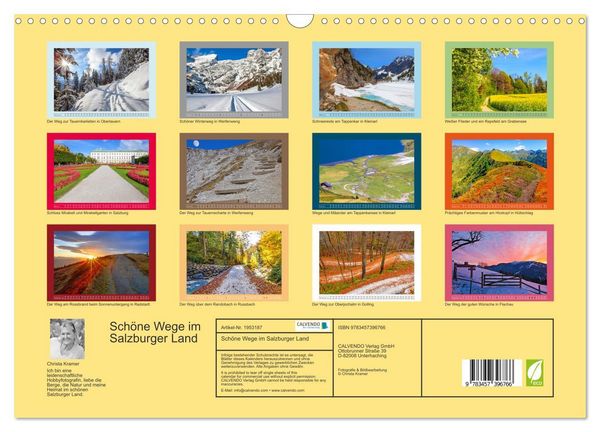 Produktbild: Sch&ouml;ne Wege im Salzburger Land (Wandkalender 2026 DIN A3 quer), CALVENDO Monatskalender