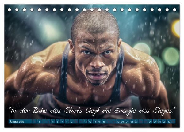 Produktbild: Motivation in Bewegung - Ein Jahr voller sportlicher Energie (Tischkalender 2026 DIN A5 quer), CALVENDO Monatskalender