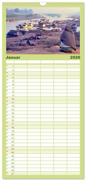 Produktbild: Familienplaner 2026 - Myanmar Land der Tempel und Pagoden mit 5 Spalten (Wandkalender, 21 x 45 cm) CALVENDO