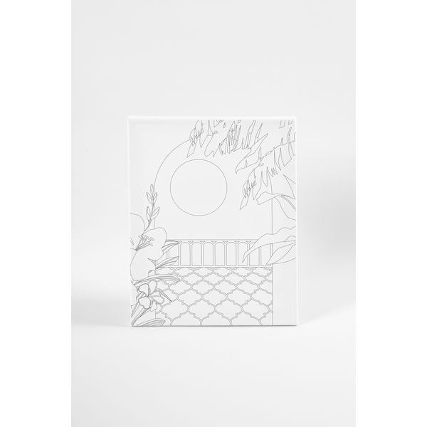Produktbild: Creativ Company Mal-Leinwand mit Aufdruck, Sonniger Balkon, T 1,6 cm, Gr&ouml;&szlig;e 24x30 cm, 360 g, 1 Stk