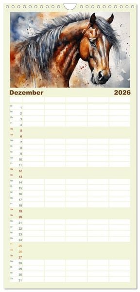 Produktbild: Familienplaner 2026 - Elegant und anmutig mit 5 Spalten (Wandkalender, 21 x 45 cm) CALVENDO