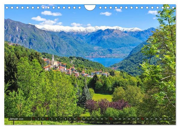 Produktbild: Luganer See - Zwischen Schweizer und Italienischen Alpen (Wandkalender 2026 DIN A4 quer), CALVENDO Monatskalender