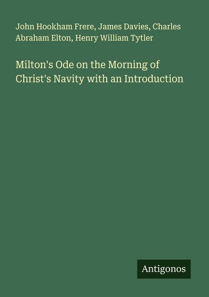 Produktbild: Milton's Ode on the Morning of Christ's Navity with an Introduction