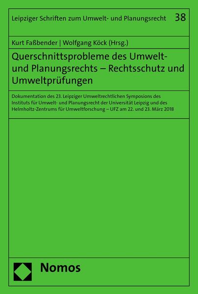 Produktbild: Querschnittsprobleme des Umwelt- und Planungsrechts - Rechtsschutz und Umweltpr&uuml;fungen