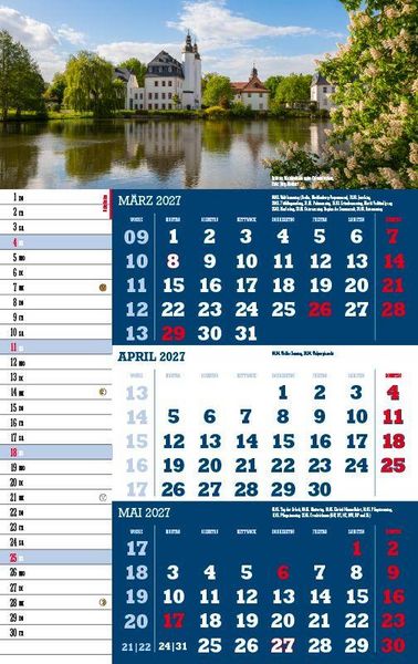 Produktbild: Drei-Monatskalender Sachsen 2027