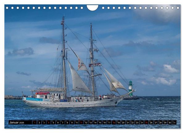 Produktbild: Segelschiffe vor Warnem&uuml;nde (Wandkalender 2026 DIN A4 quer), CALVENDO Monatskalender