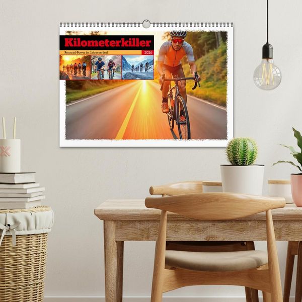 Produktbild: Kilometerkiller - Rennrad-Power im Jahresverlauf (Wandkalender 2026 DIN A3 quer), CALVENDO Monatskalender