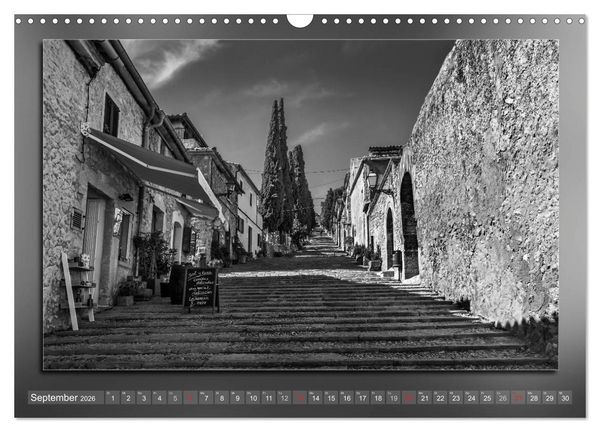 Produktbild: Mallorca Schwarz Wei&szlig; (Wandkalender 2026 DIN A3 quer), CALVENDO Monatskalender
