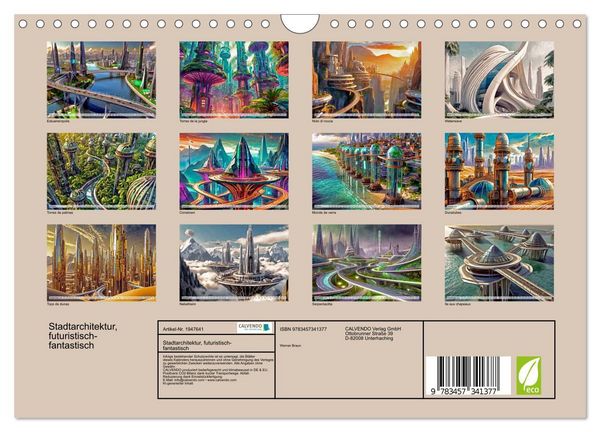 Produktbild: Stadtarchitektur, futuristisch-fantastisch (Wandkalender 2026 DIN A4 quer), CALVENDO Monatskalender
