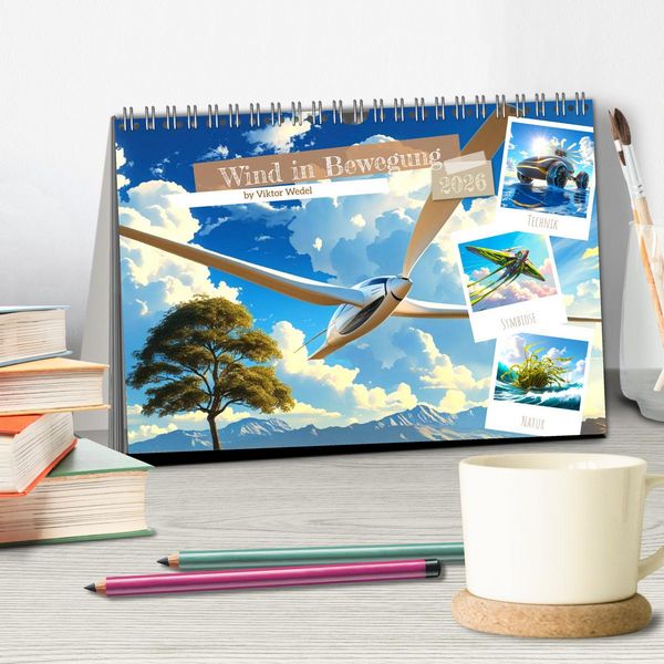 Produktbild: Wind in Bewegung (Tischkalender 2026 DIN A5 quer), CALVENDO Monatskalender