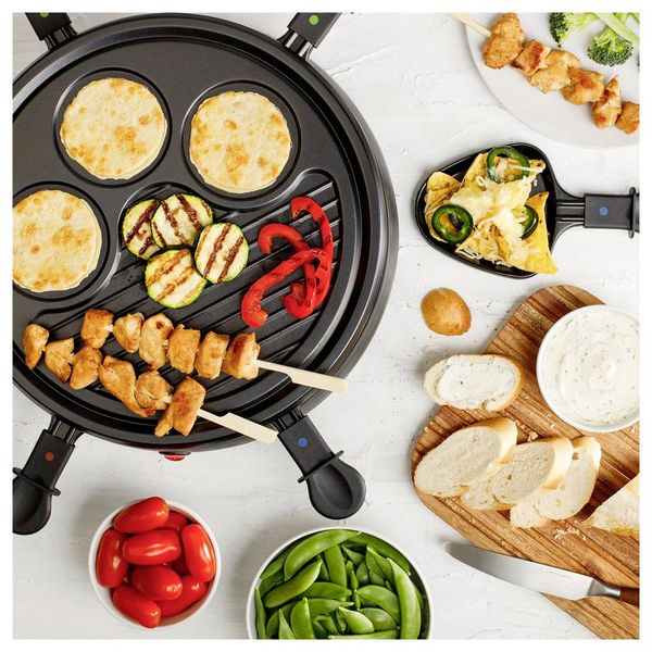 Produktbild: Tristar RA-2998 Raclette 6Pf&auml;nnchen, Antihaftbeschichtung, Kontrollleuchte Schwarz