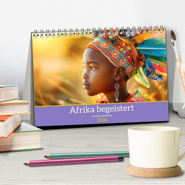 Produktbild: Afrika begeistert - Afrikas Sch&ouml;nheit (Tischkalender 2026 DIN A5 quer), CALVENDO Monatskalender