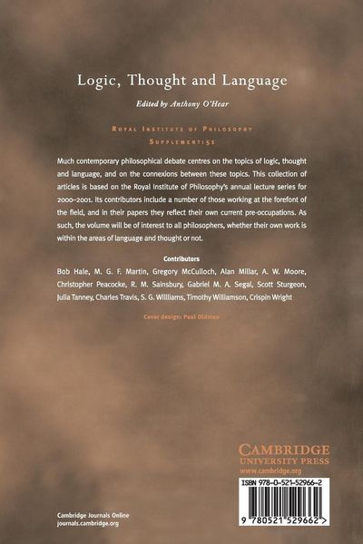 Produktbild: Logic, Thought and Language