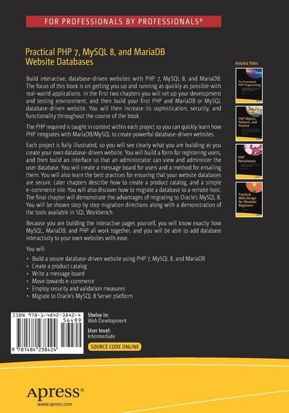 Produktbild: Practical PHP 7, MySQL 8, and MariaDB Website Databases