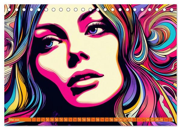 Produktbild: Psychodelic Art (Tischkalender 2026 DIN A5 quer), CALVENDO Monatskalender