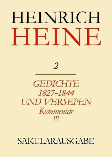 Produktbild: Gedichte 1827-1844 und Versepen. Kommentar III