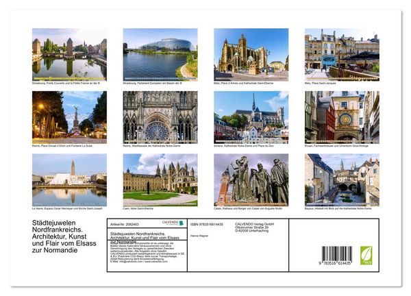 Produktbild: St&auml;dtejuwelen Nordfrankreichs. Architektur, Kunst und Flair vom Elsass zur Normandie (Wandkalender 2026 DIN A3 quer), CALVENDO Monatskalender