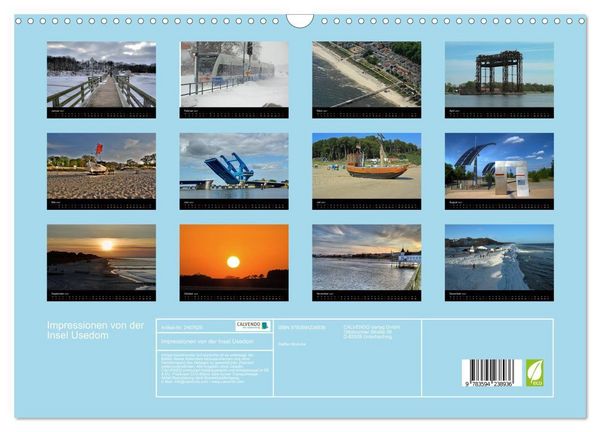 Produktbild: Impressionen von der Insel Usedom (Wandkalender 2027 DIN A3 quer), CALVENDO Monatskalender