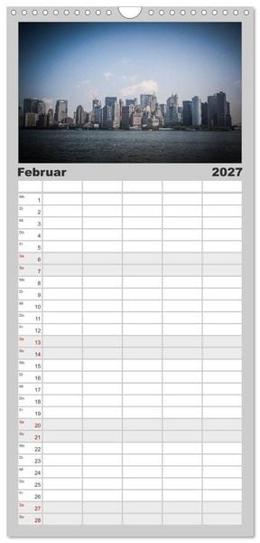 Produktbild: Familienplaner 2027 - New York Shoots mit 5 Spalten (Wandkalender, 21 x 45 cm) CALVENDO
