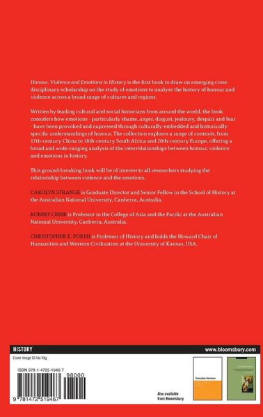 Produktbild: Honour, Violence and Emotions in History