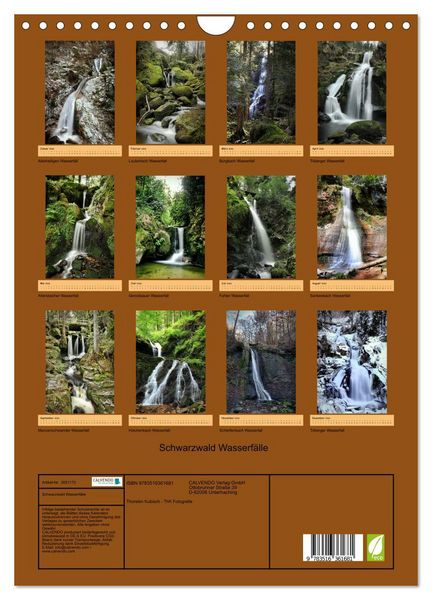 Produktbild: Schwarzwald Wasserf&auml;lle (Wandkalender 2026 DIN A4 hoch), CALVENDO Monatskalender