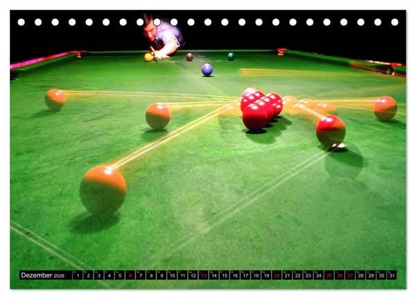 Produktbild: Billard. Konzentration - Sport - Spannung (Tischkalender 2026 DIN A5 quer), CALVENDO Monatskalender