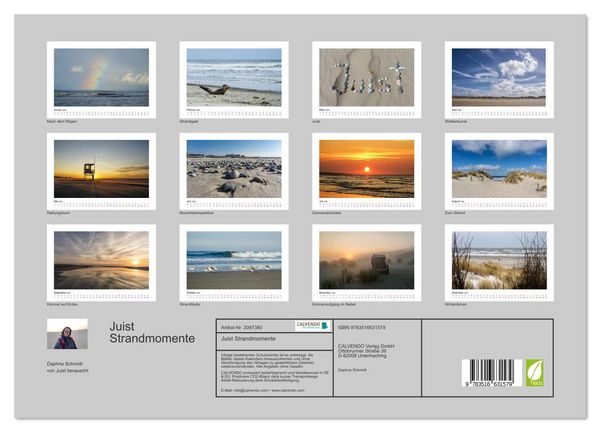 Produktbild: Juist Strandmomente (Wandkalender 2026 DIN A3 quer), CALVENDO Monatskalender