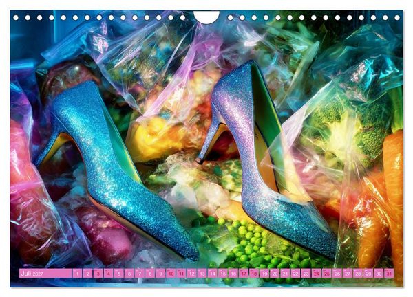 Produktbild: Schuh-verr&uuml;ckt. Pantoffel, Pumps und Co. im Ausnahmezustand (Wandkalender 2027 DIN A4 quer), CALVENDO Monatskalender
