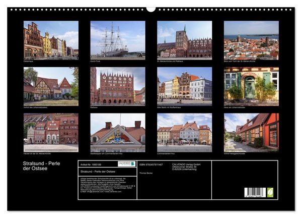 Produktbild: Stralsund - Perle der Ostsee (Wandkalender 2026 DIN A2 quer), CALVENDO Monatskalender