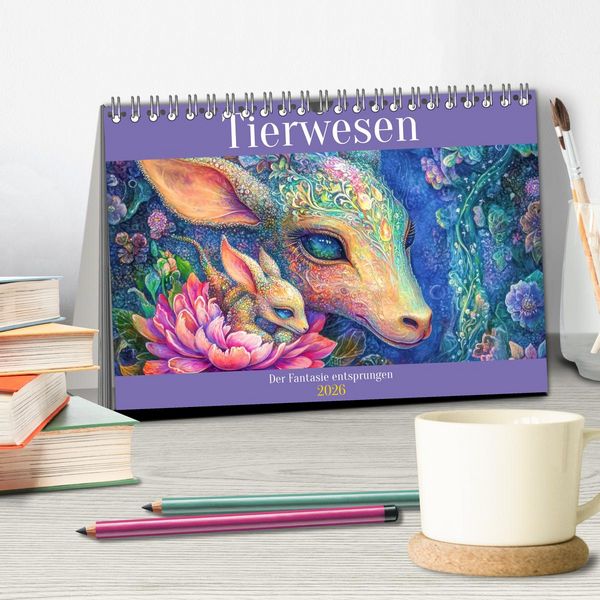 Produktbild: Tierwesen &ndash; Der Fantasie entsprungen (Tischkalender 2026 DIN A5 quer), CALVENDO Monatskalender