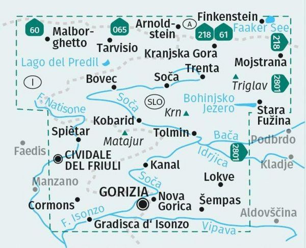 Produktbild: KOMPASS Wanderkarte 2804 Soča-Tal, Isonzo, Alpi Giulie / Julische Alpen, Triglav, Nova Gorica 1:50.000