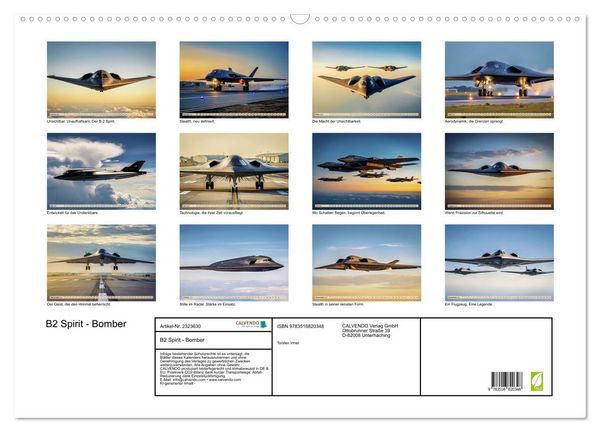 Produktbild: B2 Spirit - Bomber (Wandkalender 2027 DIN A2 quer), CALVENDO Monatskalender