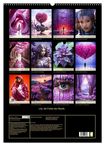 Produktbild: Lila, die Farbe der Mystik (Wandkalender 2026 DIN A2 hoch), CALVENDO Monatskalender
