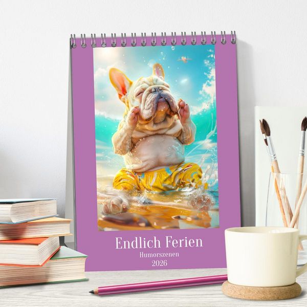 Produktbild: Endlich Ferien - Humorszenen (Tischkalender 2026 DIN A5 hoch), CALVENDO Monatskalender