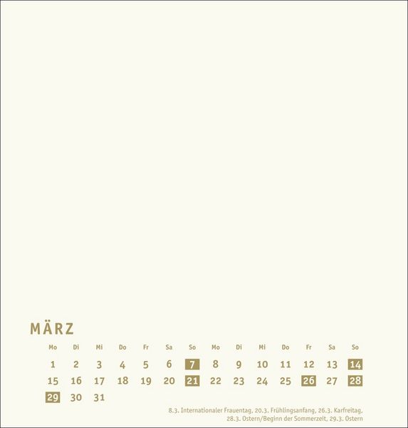 Produktbild: Premium-Bastelkalender gold mittel 2027
