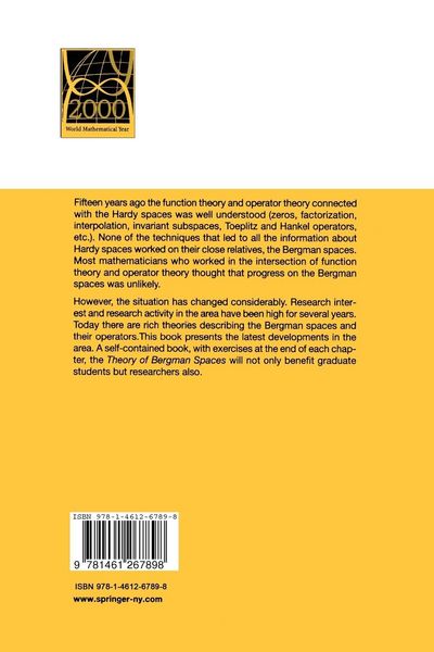 Produktbild: Theory of Bergman Spaces