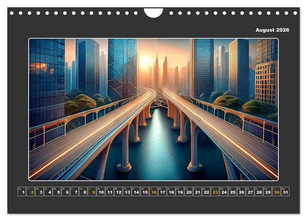 Produktbild: Zukunftsvision Megacity (Wandkalender 2026 DIN A4 quer), CALVENDO Monatskalender
