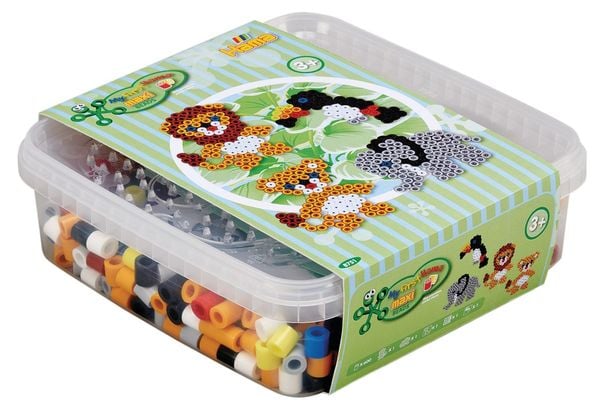 Produktbild: HAMA Box mit Perlen und Stiftplatten MAXI Wilde Tiere
