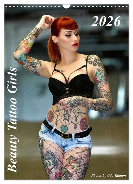 Beauty Tattoo Girls 2026 (Wandkalender 2026 DIN A3 hoch), CALVENDO Monatskalender