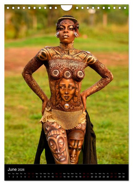 Produktbild: Equatorial Guinea Bodypainting Festival (Wall Calendar 2026 DIN A4 portrait), CALVENDO 12 Month Wall Calendar