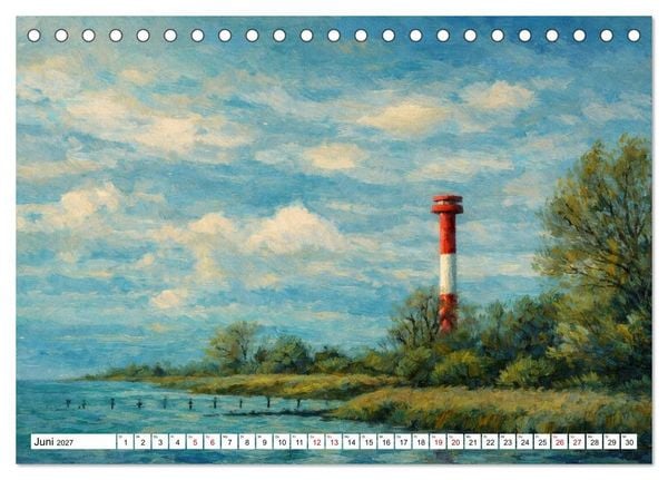 Produktbild: Leuchtt&uuml;rme an der Elbe - von Hamburg bis zur Elbm&uuml;ndung (Tischkalender 2027 DIN A5 quer), CALVENDO Monatskalender