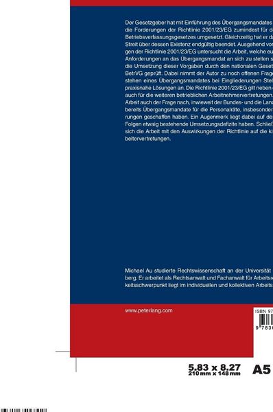 Produktbild: Das Uebergangsmandat der Arbeitnehmervertretungen